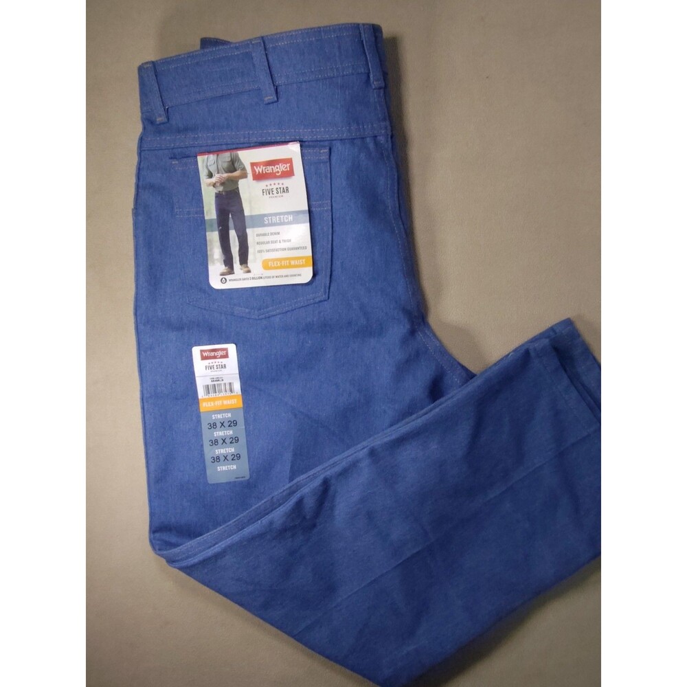 NWT Wrangler Five Star Men 38x29 Flex Fit Stretch Denim Pants Trousers 85498LB